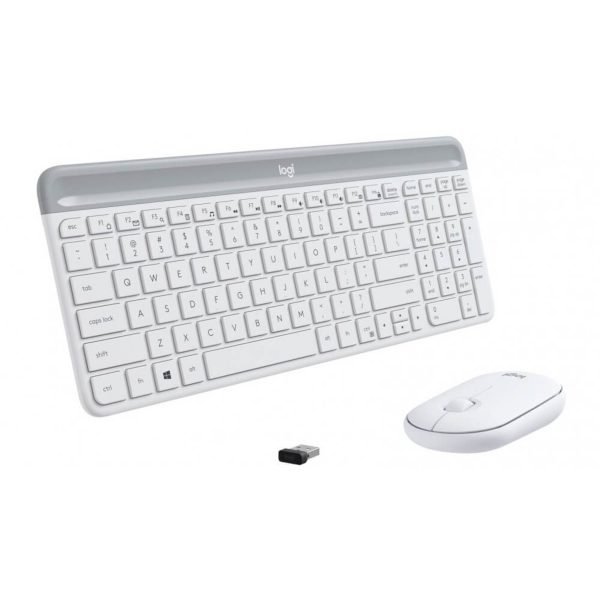 logitech mk470 slim wireless keyboard and mouse combo,2.4 ghz USB receiver, white - Image 2