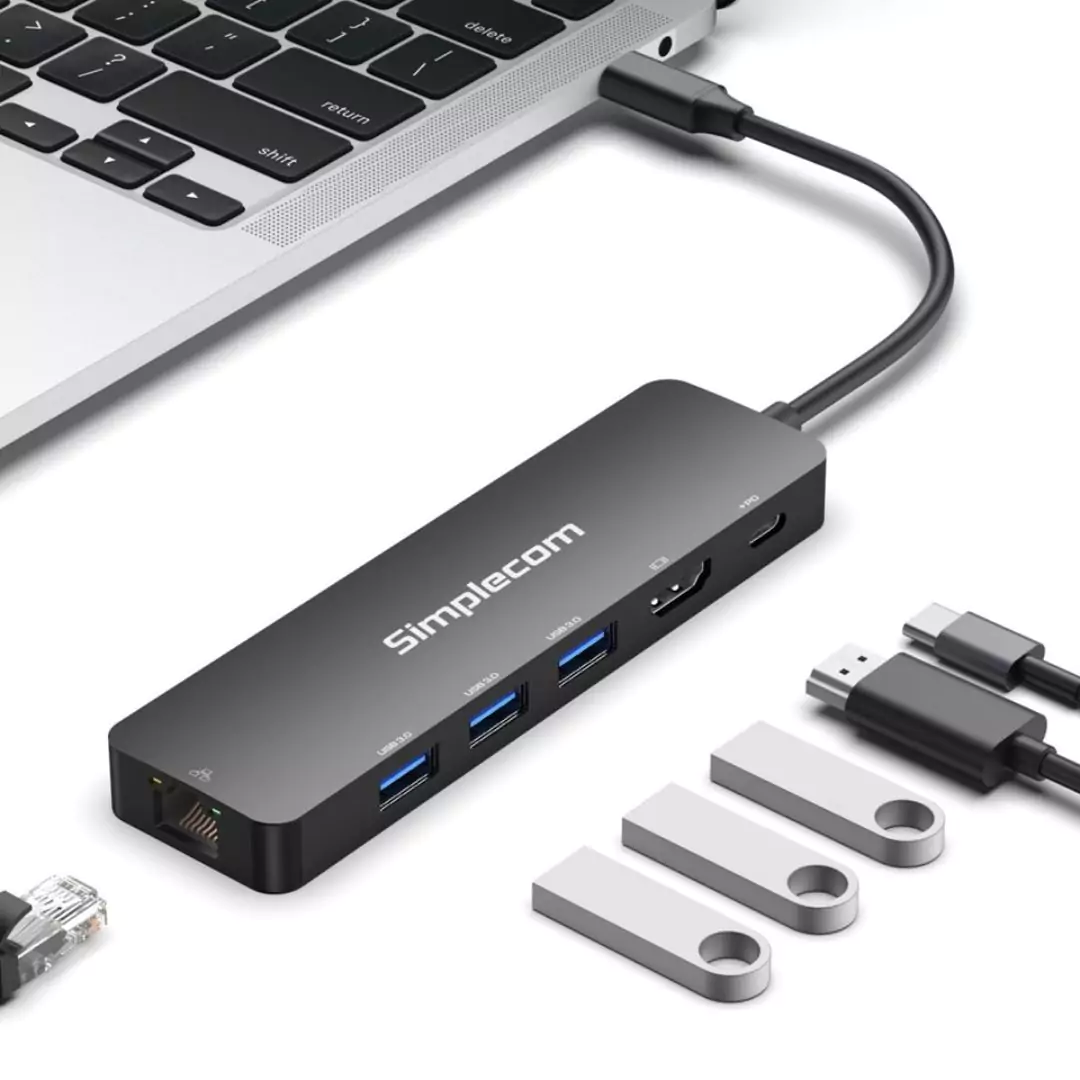 USB-C SuperSpeed 6-in-1 Multiport Docking Station HDMI 2.0 CHT560 Simplecom - Image 4
