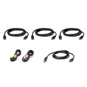 Aten CS1964 Cable Kit, includes 3 1.5m DisplayPort cables, 1.8m USB, audio input and output cables