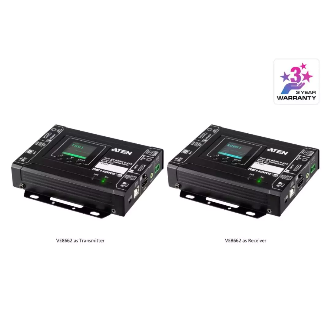 True 4K HDMI H.265 over IP Transceiver with PoE VE8662 Aten