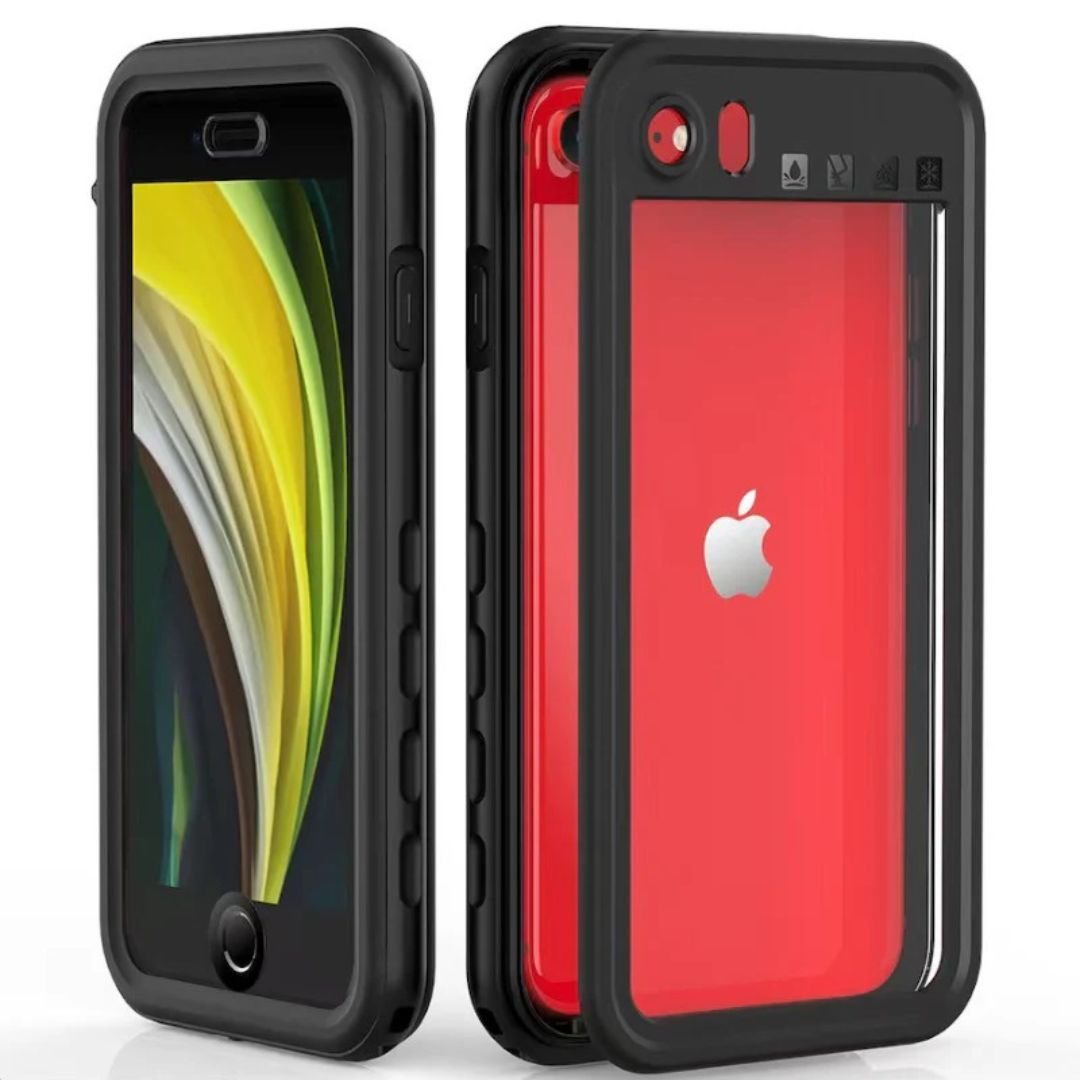 Apple iPhone SE/8/7 Waterproof Case - Black, Military-Grade Protection