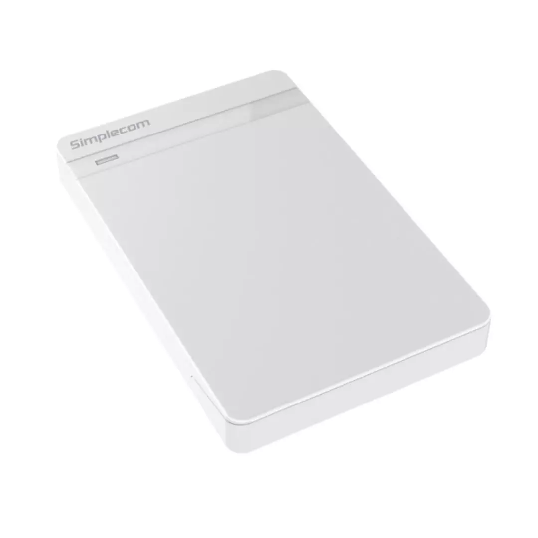 Simplecom SE203 Tool-Free 2.5" SATA HDD/SSD to USB 3.0 Hard Drive Enclosure - White