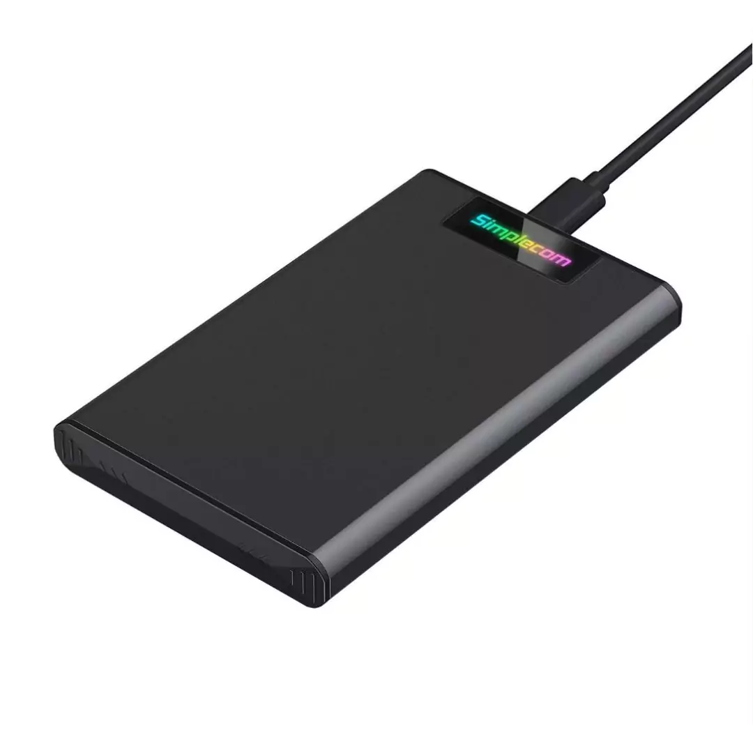 Tool-free 2.5" SATA HDD/SSD to USB-C Enclosure with RGB Lights SE239 Simplecom - Image 3