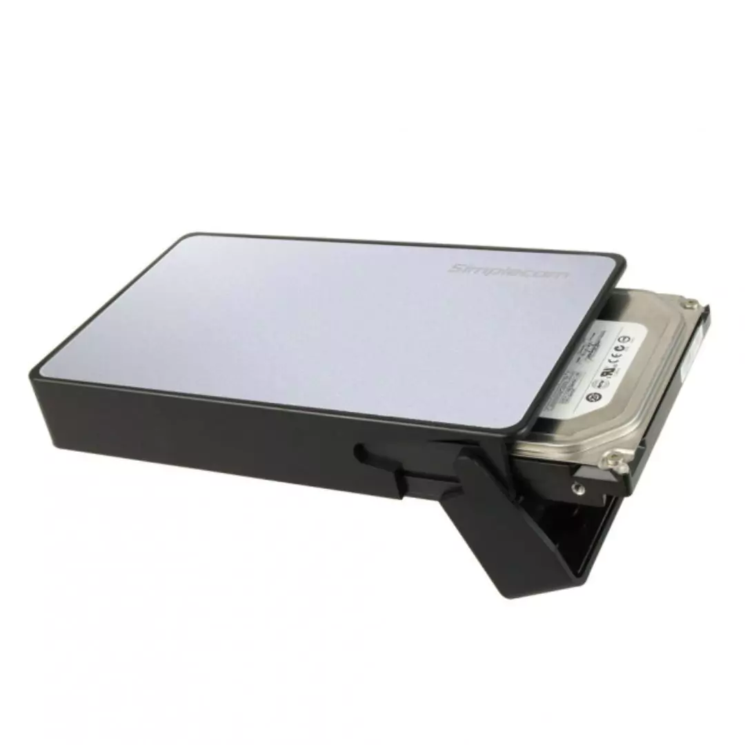 Simplecom SE325 Tool Free 3.5" SATA HDD to USB 3.0 Hard Drive Enclosure - Silver Enclosure - Image 2