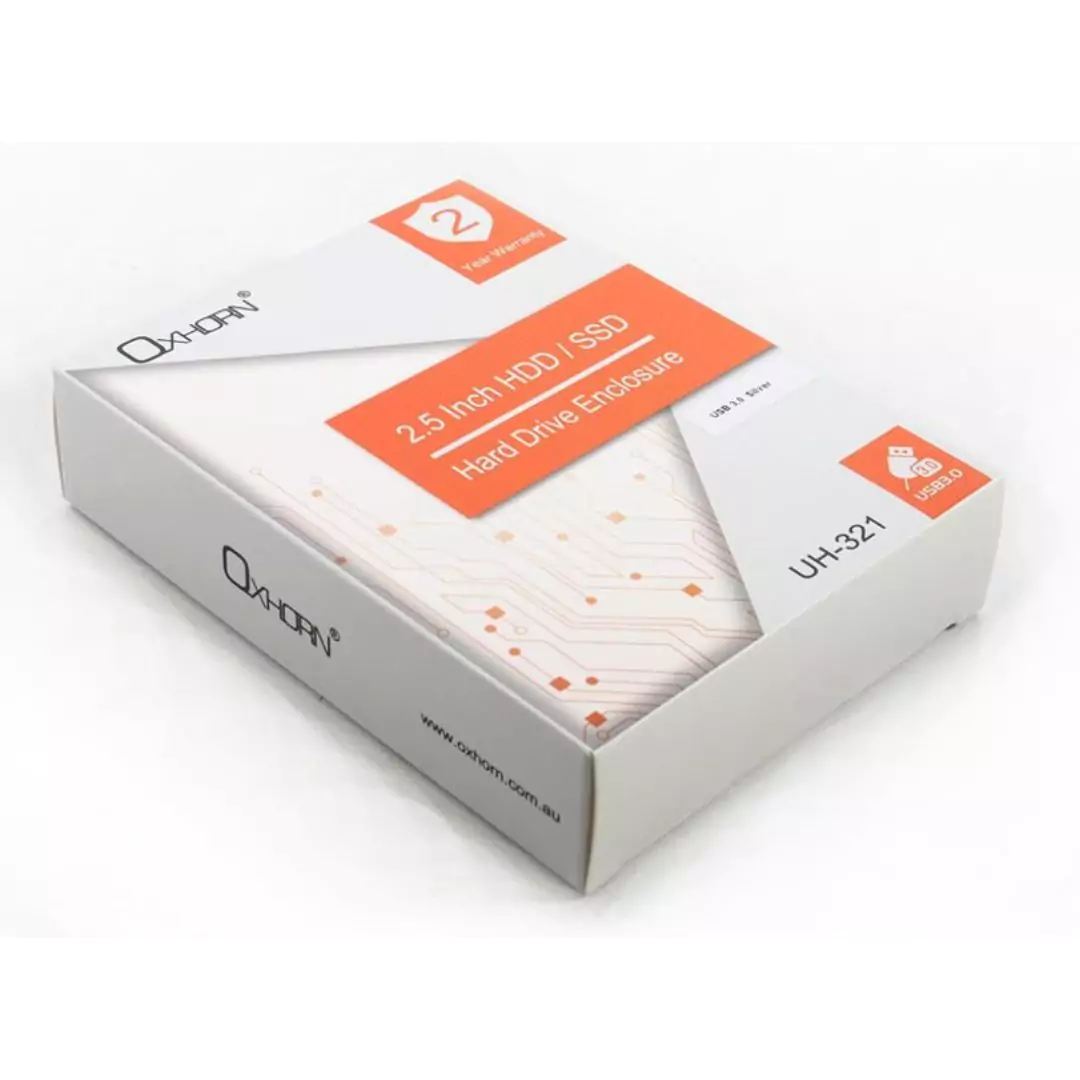 Oxhorn USB 3.0 USAP 2.5? SATA HDD SSD Enclosure Silver USB3.0 Cable - Image 3