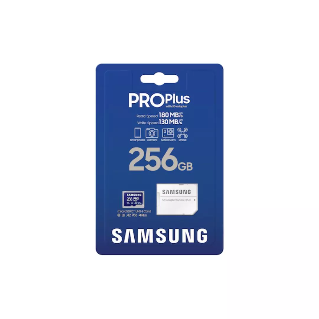 SAMSUNG (PRO PLUS) 256GB MICRO SD CARD w/ADAPTER, CL10, 180R/130W MB/s - Image 7