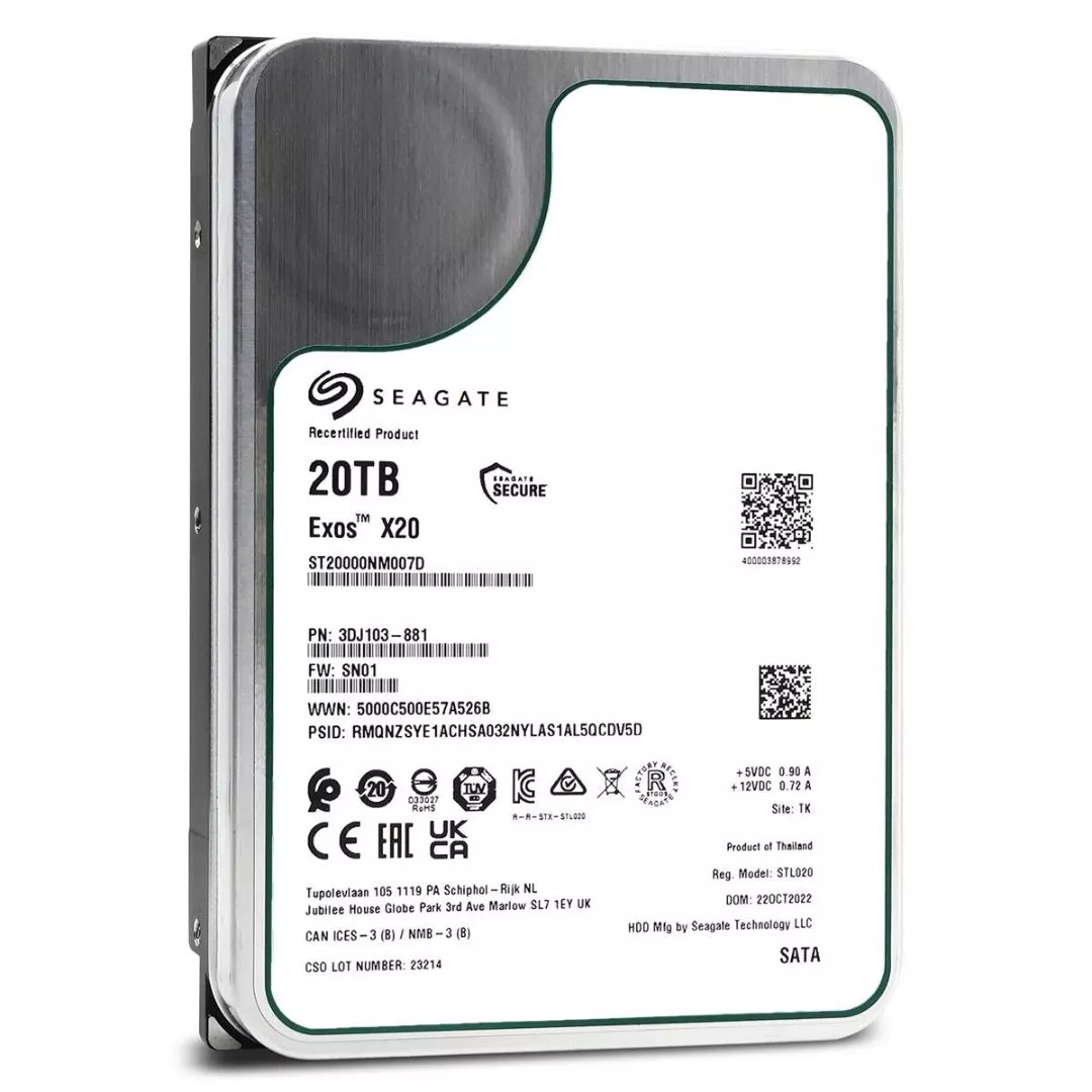 SEAGATE EXOS ENTERPRISE 20TB, 3.5" SATA HARD DRIVE, 5YR WTY (VER 1) - Image 3
