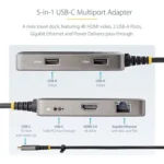 STARTECH USB-C MULTIPORT ADAPTER HDMI/GBE, WORKS WITH CHROMEBOOK (WWCB) 3 YR - Image 8