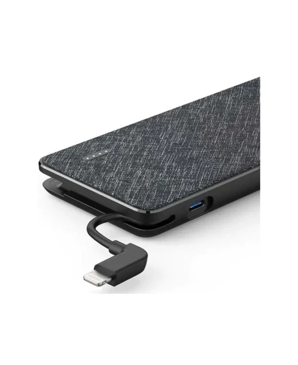 ANKER POWER BANK 10000 WITH LIGHTNING CABLE - BLACK FABRIC - Image 4