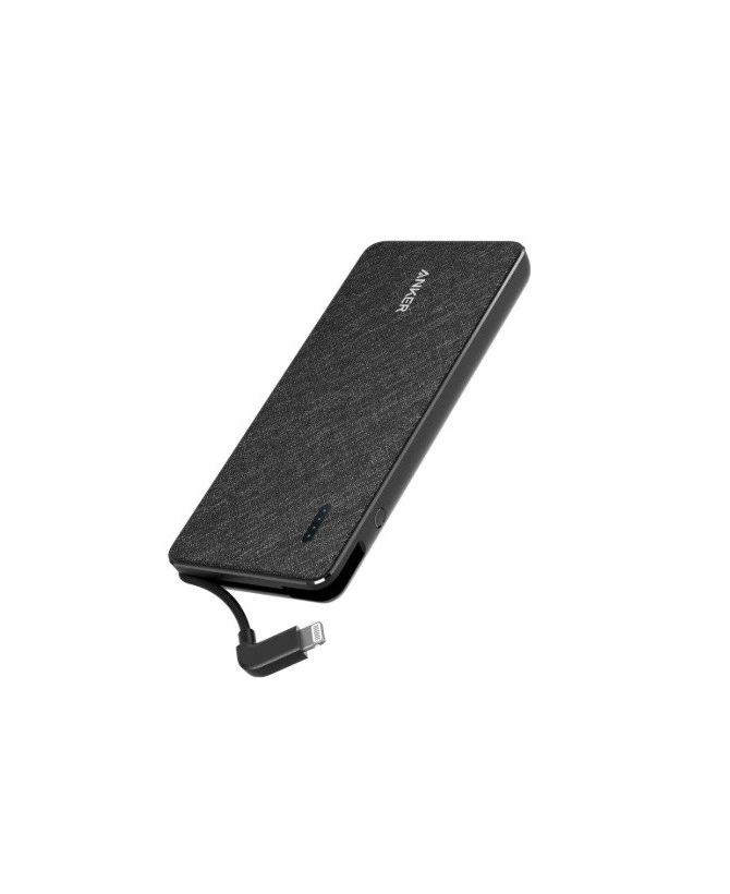 ANKER POWER BANK 10000 WITH LIGHTNING CABLE - BLACK FABRIC