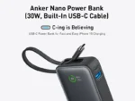 ANKER NANO 10K 30W POWER BANK WITH BUILT- IN USB-C CABLE (BLACK) - Image 3