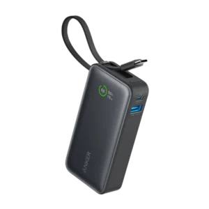 ANKER NANO 10K 30W POWER BANK WITH BUILT- IN USB-C CABLE (BLACK)
