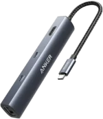 ANKER POWER EXPAND+ 5 IN 1 USB ETHERNET HUB - GRAY METAL