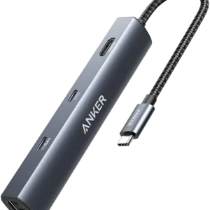 ANKER POWER EXPAND+ 5 IN 1 USB ETHERNET HUB - GRAY METAL