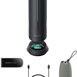 INSTA360 WAVE PRO SPEAKER PHONE, AI TRANSCRIPT, 3D MIC, TOUCH PANEL, (BLACK), 1YR