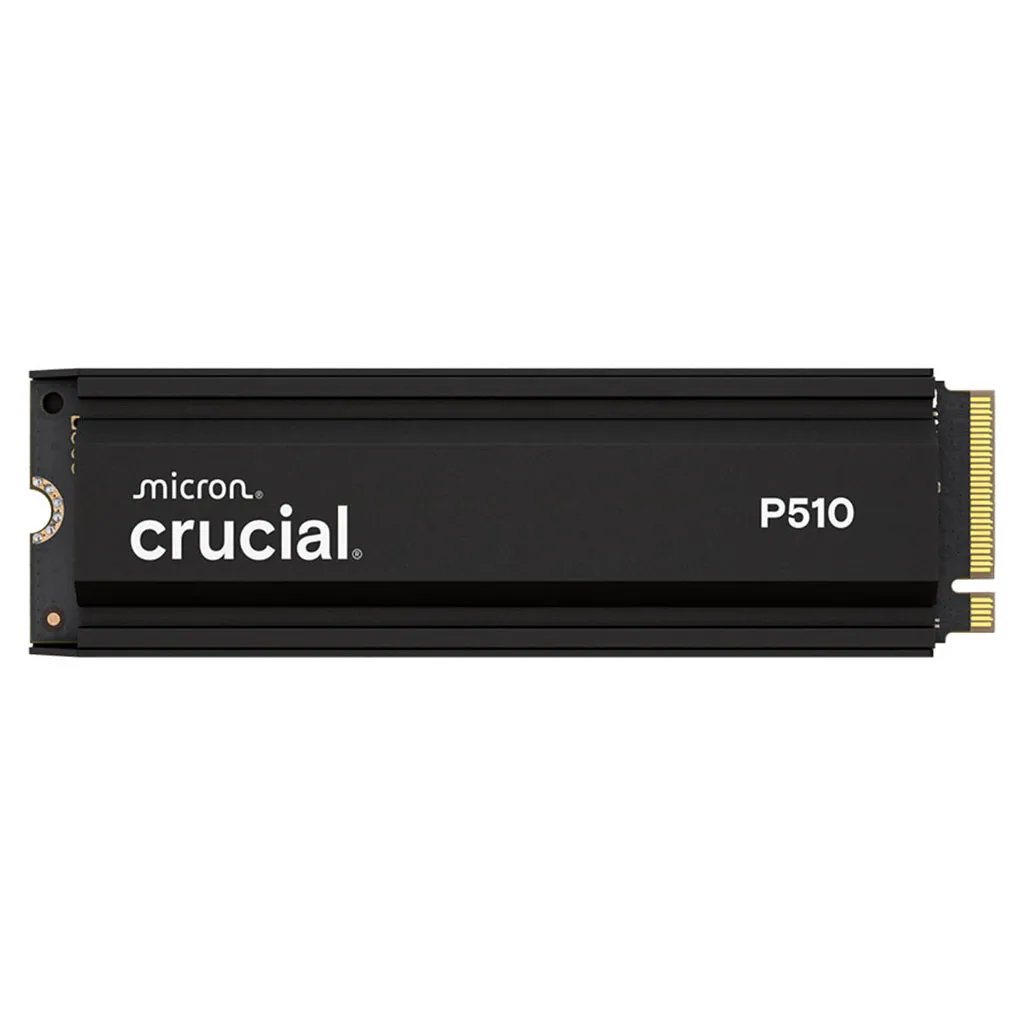 CRUCIAL P510 1TB + HEATSINK, M.2 INTERNAL NVMe PCIe5 SSD, 11000R/9500W MB/s, 5YR WTY