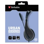 Verbatim Multimedia Headset with Microphone - 3.5mm Jack, Wide Frequency Stereo, 40mm Drivers, Comfortable Ergonomic Fit, Adjustable