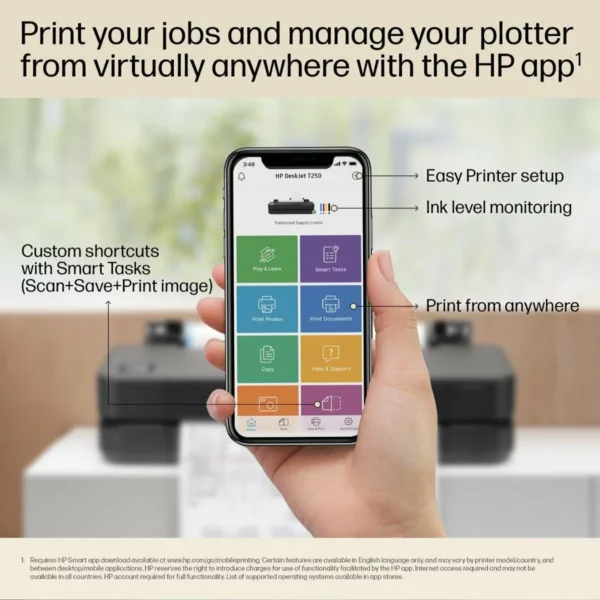 HP DESIGNJET T230 24 INCH PRINTER (DOES NOT INCLUDE STAND, ROLL COVER, AUTO SHEET FEEDER) - Image 7