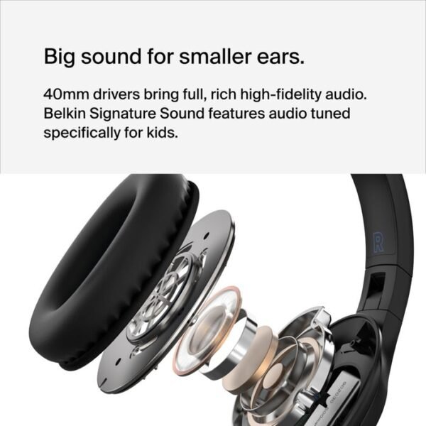 Belkin SoundForm Inspire Wireless Over-Ear Headset for Kids, 2 Years Warranty - AUD006btBLK - Image 6