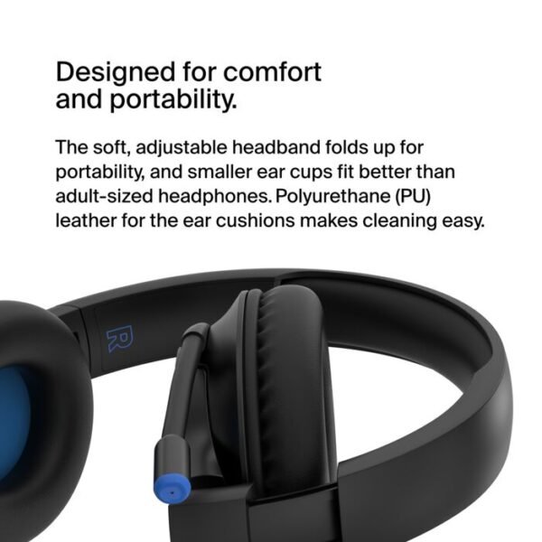 Belkin SoundForm Inspire Wireless Over-Ear Headset for Kids, 2 Years Warranty - AUD006btBLK - Image 7