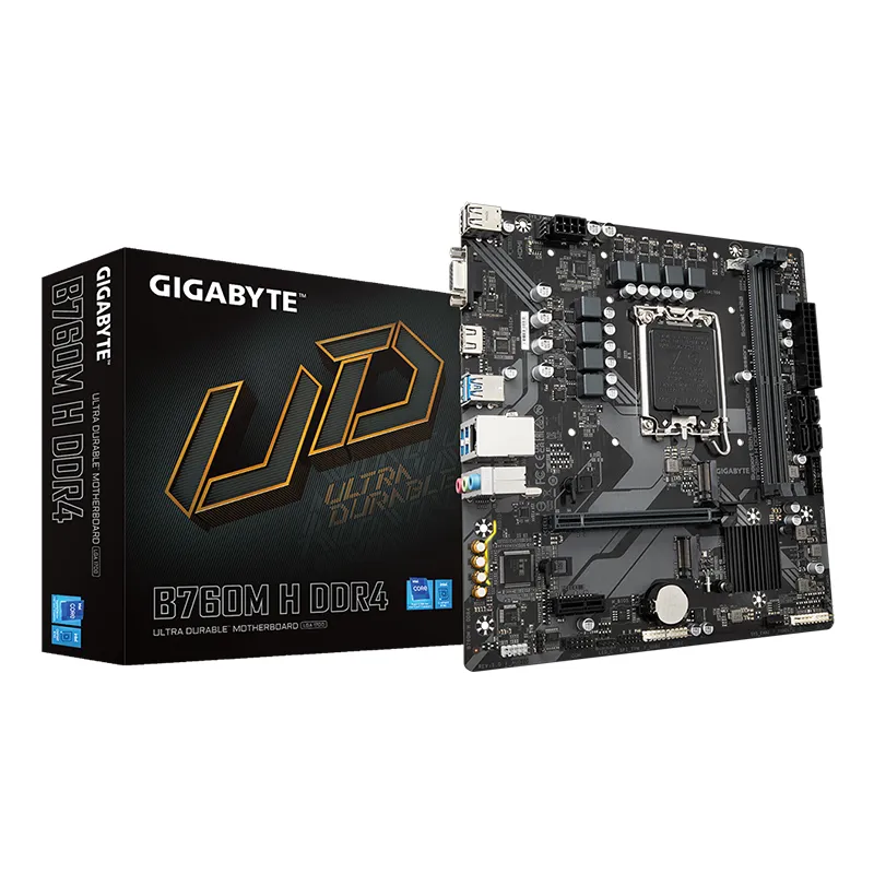 Gigabyte B760M H DDR4Intel LGA 1700 m-ATX Motherboard, 2x DDR4 ~64GB, 1x PCI-E x16, 2x M.2, 4x SATA, 3x USB 3.2, 2x USB 2.0,