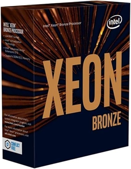 IntelÂ® XeonÂ® Bronze 3206R Processor, 11M Cache, 1.90 GHz, 8 Cores, 8 Threads, 85W,  LGA3647, Boxed, 3 Year Warranty