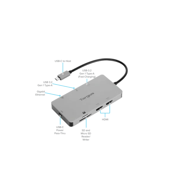 Targus DOCK423AU USB-C Dual HDMI 4K Docking Station with 100W Pass Thru,3 Year Warranty - DOCK423AU - Image 8