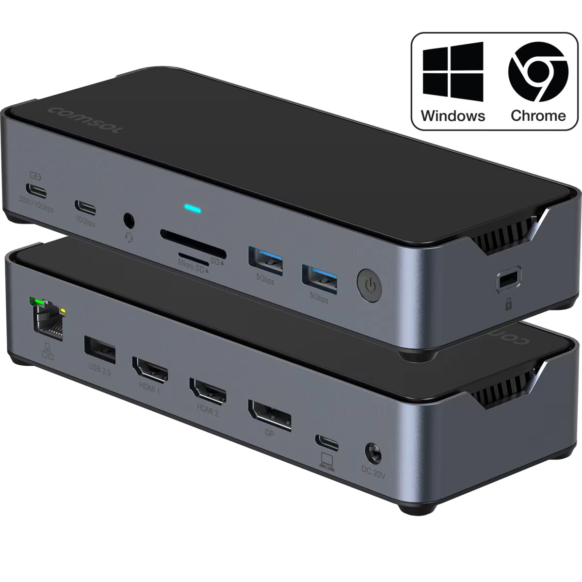 Comsol Triple Monitor USB-C 14 Port Docking Station-DS34HDA