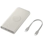 SAMSUNG PORTABLE WIRELESS BATTERY PACK, 10,000 mAh, 25W PD, USB-C(2), (BEIGE) - Image 4