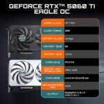 Gigabyte GeForce RTXâ„¢ 5060 Ti EAGLE OC 8G, 2617 MHz, CUDA TBD, 28 Gbps, GDDR7, 128 bit, PCI-E 5.0, PSU 650W, DisplayPort 2.1b *3 HDMI 2.1b *1 - Image 2