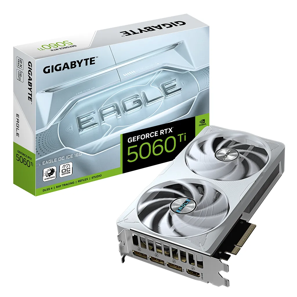 Gigabyte GeForce RTX 5060 Ti EAGLE OC ICE 16GB Video Card (GV-N506TEAGLEOC ICE-16GD)