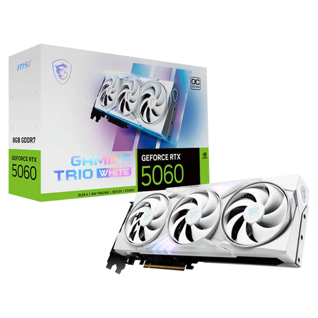 MSI GeForce RTX 5060 8G Gaming Trio OC White Graphics Card (GeForce RTX 5060 8G GAMING TRIO OC WHITE)