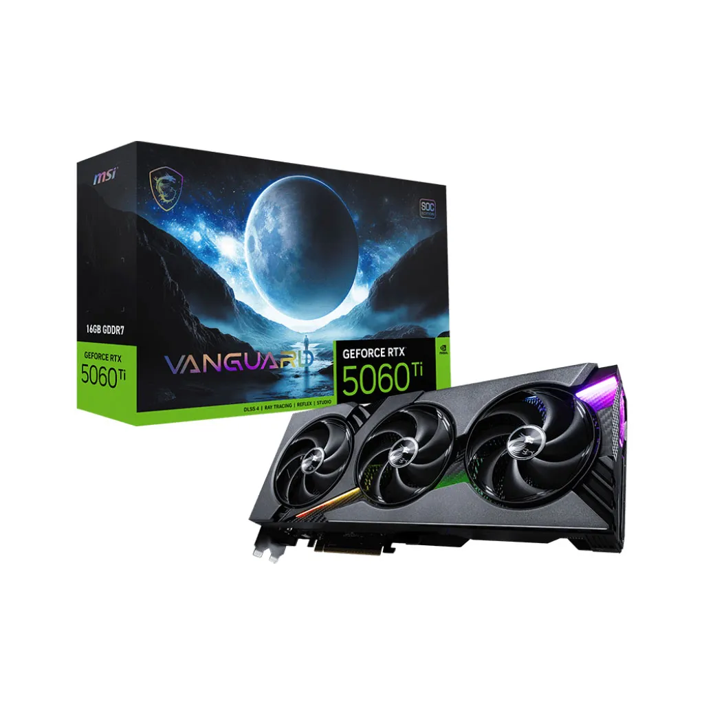 MSI nVidia GeForce RTXâ„¢ 5060 Ti 16G VANGUARD SOC, PCI ExpressÂ® Gen 5 x16, Boost: 2692 MHz, CUDA 4608 Units, 16GB GDDR7, HDMIâ„¢ x 1