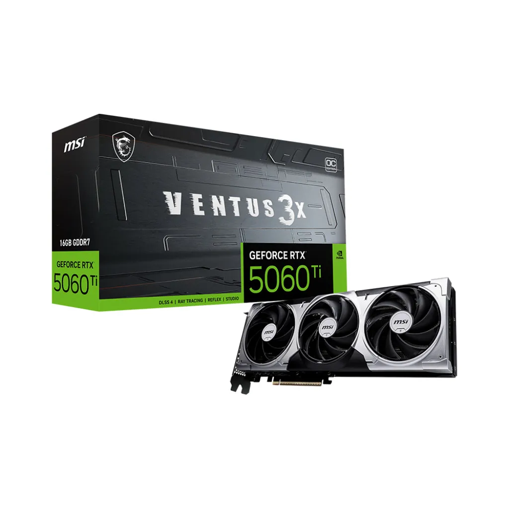 MSI GeForce RTX 5060 Ti 16G Ventus 3X OC Graphics Card (GeForce RTX 5060 Ti 16G VENTUS 3X OC)