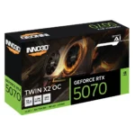 INNO3D nVidia GeForce RTX 5070 TWIN X2 OC 12GB GDDR7 2542 MHz Boost Clock, RAM 28 Gbps, 3x DP, 1xHDMI 250x116x41mm - Image 3
