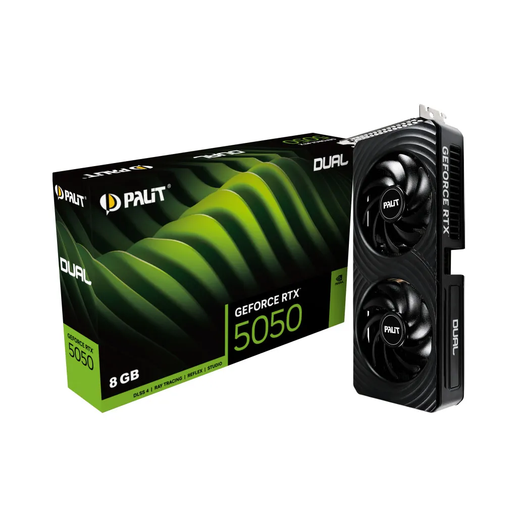 NE65050019P1-GB2070D Palit GeForce RTX 5050 Dual 8GB GDDR6 Video Card (NE65050019P1-GB2070D) - Image 1