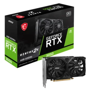 MSI nVidia Geforce RTX 3050 VENTUS 2X 6G OC Video Card, Boost: 1492 MHz, CUDA 2304 Units, 6GB GDDR6, HDMIâ„¢ x 2