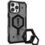 UAG Pathfinder Clear MagSafe Apple iPhone 16 Pro Max (6.9') Rugged Case + Black Ring Stand - Ash 1144651BV02