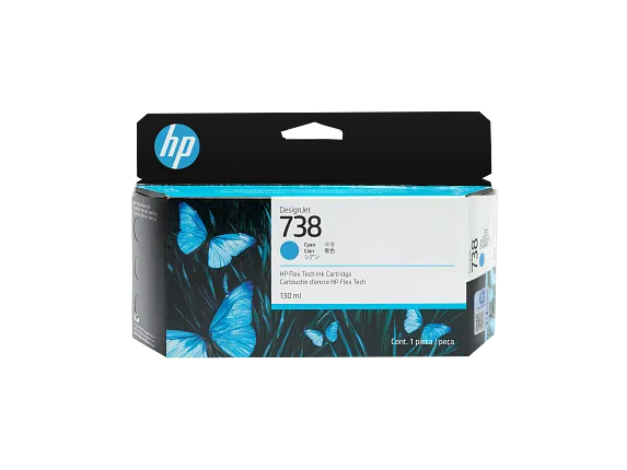 498N5A HP 738 130-ml Cyan DesignJet Ink Cartridge-498N5A
