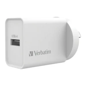 Verbatim USB Charger Single Port 2.4A, White - 66590