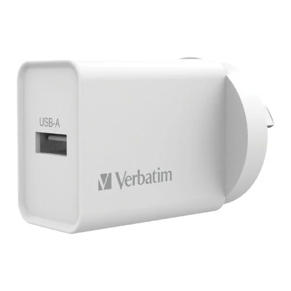 Verbatim USB Charger Single Port 2.4A, White - 66590