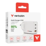 Verbatim 65W 3-Port GaN Wall Charger - 67016