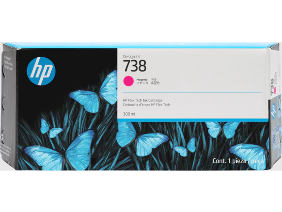 HP 738 300-ml Magenta DesignJet Ink Cartridge-676M7A