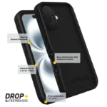 OtterBox FRE MagSafe Apple iPhone 16 Pro (6.3') Case Black - 77-96151 - Image 5