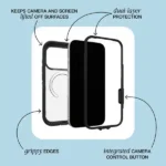 OtterBox Defender XT Pro MagSafe Apple iPhone 17 Pro Max (6.9') Case Dark Side Clear/Black- 77-98534