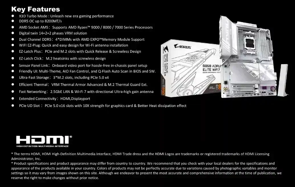 B850 A ELITE WF7 ICE-DES