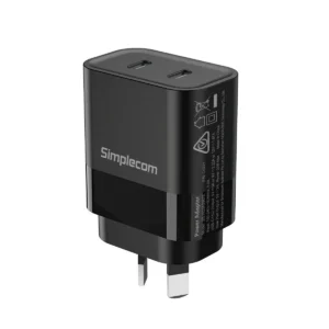 Simplecom Dual USB-C Fast Wall Charger PD 20W for Phone Tablet-CU221