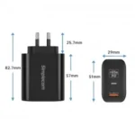 Simplecom Dual Port PD 65W GaN Fast Wall Charger USB-C + USB-A for Phone Laptop - CU265 - Image 4