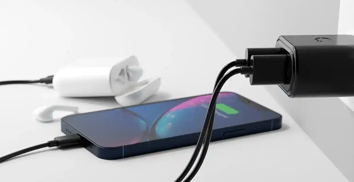 Cygnett PowerPlus 12W Dual Port Wall Charger - Black  -CY3672PDWLCH