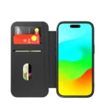 Cygnett MagWallet Apple iPhone 15 (6.1') Leather Wallet Case - Black - CY4594MAGWT